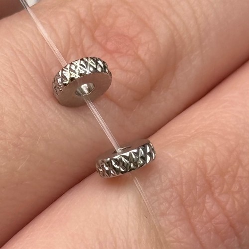 Бусина, разделитель, нержавеющая сталь, размер 6х2 мм, цена за 10 шт.