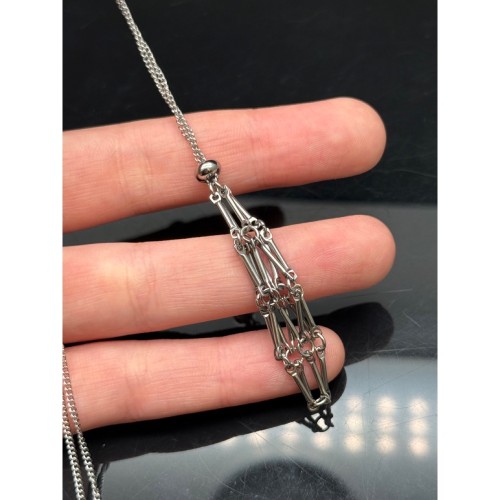 Цепочка с сеточкой, нержавеющая сталь, длина 40 см, сеточка ~5 см