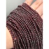 Каменные бусины, Гранат, шарик огранка, 4 мм, длина нити 38-39 см