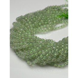 Каменные бусины, Пренит, шарик гладкий, люкс, 4 мм, длина нити 38 см