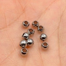 Бусина, разделитель, нержавеющая сталь, размер 4х3 мм, в упаковке 10шт.