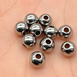 Бусина, разделитель, нержавеющая сталь, размер 6х5 мм, в упаковке 10 шт.