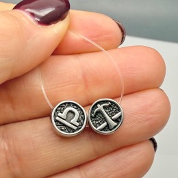 Бусина, разделитель, Знак зодиака, Весы, нержавеющая сталь, размер 10х4 мм, цена за 1 шт.