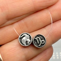 Бусина, разделитель, Знак зодиака, Козерог, нержавеющая сталь, размер 10х4 мм, цена за 1 шт.