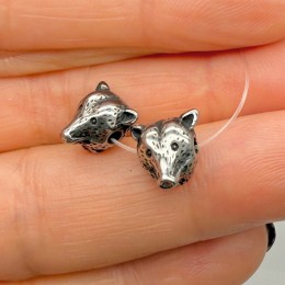 Бусина, разделитель, Медведь, нержавеющая сталь, размер 10х7 мм, цена за 1 шт.