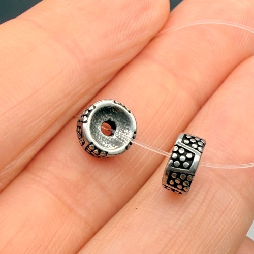 Бусина, разделитель, нержавеющая сталь, размер 8х3,5 мм, цена за 1 шт.