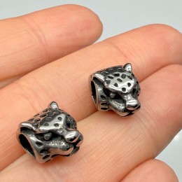 Бусина, разделитель, Пантера, нержавеющая сталь, размер 13х10 мм, цена за 1 шт.