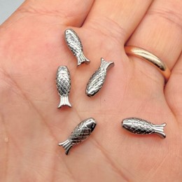 Бусина, разделитель, Рыба, нержавеющая сталь, размер 12х5 мм, цена за 1 шт.