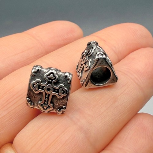 Бусина, разделитель, Крест, нержавеющая сталь, размер 11х10 мм, цена за 1 шт.