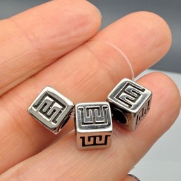 Бусина, разделитель, Куб, нержавеющая сталь, размер 8 мм, цена за 1 шт.