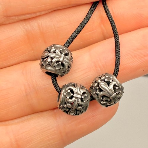 Бусина, разделитель, Королевская Лилия, нержавеющая сталь, размер 10х9 мм, цена за 1 шт.