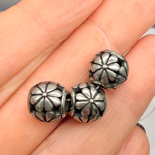 Бусина, разделитель, Цветок, нержавеющая сталь, размер 10,5х10 мм, цена за 1 шт.