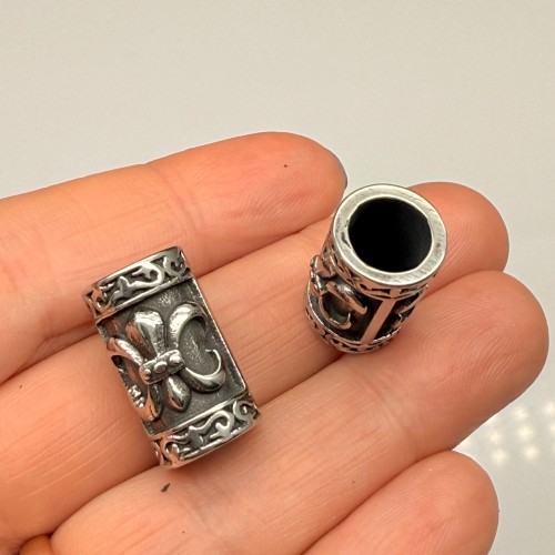 Бусина, разделитель, Королевская Лилия, нержавеющая сталь, размер 20,5х13 мм, цена за 1 шт.