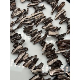 Каменные бусины, Перламутр, шоколадный, фриформы, лепестки, размер ~25х12 мм, длина нити 38 см