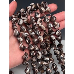 Каменные бусины, Перламутр, шоколадный, фриформы, ракушка, размер ~14х12 мм, длина нити 38-39 см