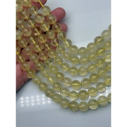 Каменные бусины, Цитрин лимонный, шарик гладкий, 12 мм, длина нити 38 см