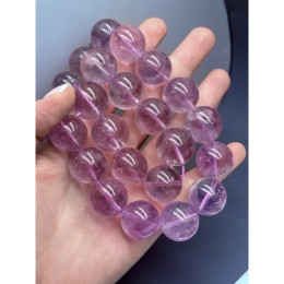 Каменные бусины, Аметист, лавандовый, люкс, шарик гладкий, 20 мм, длина нити 19-20 см