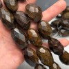 Каменные бусины, Бронзит, фриформы, огранка, размер~27х18 мм, длина нити 37-38 см