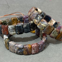 Браслет, Петерсит, размер пластины 16х12 мм, 17 пластин