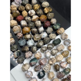 Каменные бусины, Агат, черепаховый, с включениями, фриформы, огранка, ~17х12 мм, длина нити 40 см