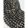 Каменные бусины, Обсидиан, золотой, шарик огранка, 10 мм, длина нити 37 см