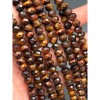 Каменные бусины, Глазковый микс, (Тигровый глаз, бычий глаз), рондель, огранка, 8х6 мм, длина нити 36 см