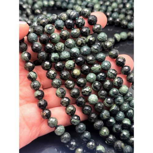 Каменные бусины, Яшма Камбаба (крокодиловая), шарик огранка, 8-8,5 мм, длина нити 36 см