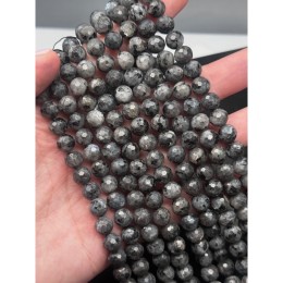 Каменные бусины, Ларвикит, ("Лаврикит", Норвежский лунный камень), шарик огранка, 8 мм, длина нити 37 см