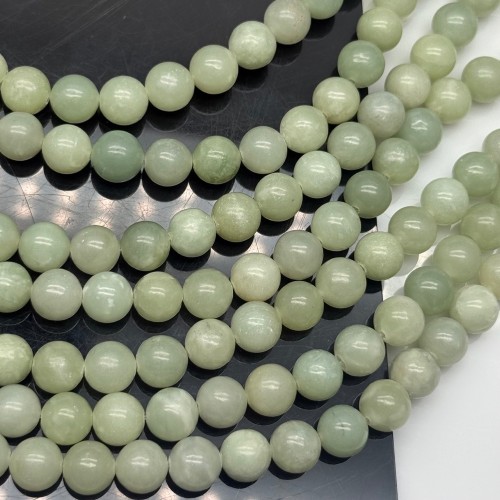 Каменные бусины, Жадеит, шарик гладкий, 8 мм, длина нити 37 см