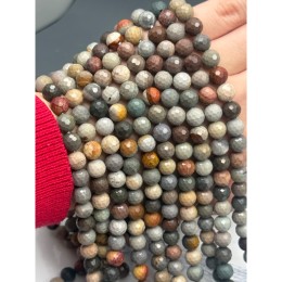 Каменные бусины, Агат алашанский, шарик огранка, 8 мм, длина нити 38 см