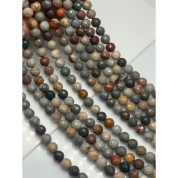 Каменные бусины, Агат алашанский, шарик огранка, 8 мм, длина нити 38 см
