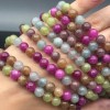 Каменные бусины, Халцедон, микс цветов, тонированный, шарик гладкий, 8 мм, длина нити 38 см