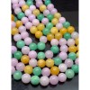 Каменные бусины, Халцедон, микс цветов, тонированный, шарик гладкий, 12 мм, длина нити 37 см