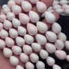Каменные бусины, Тридакна, розовый цвет, облагороженный, капля, размер 15х12 мм, длина нити 38 см