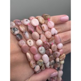 Каменные бусины, Опал, розовый, фриформы, 12х10 мм, длина нити 38 см