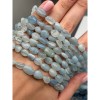 Каменные бусины, Аквамарин, голубой берилл, фриформы, размер ~11х8 мм, длина нити 38 см