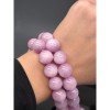 Каменные бусины, Кунцит, люкс, шарик гладкий 14 мм, длина нити 38 см