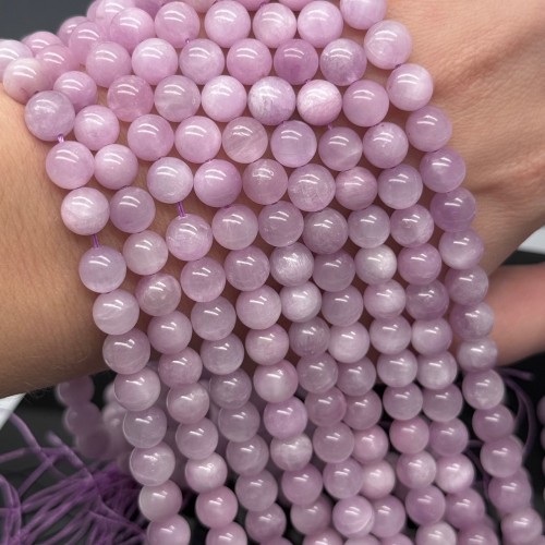 Каменные бусины, Кунцит, шарик гладкий, 7,9-8 мм, длина нити 38 см