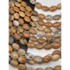 Каменные бусины, Агат кружевной, (Crazy Agate), плоский овал, размер ~18х13 мм, длина нити 40 см