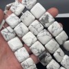 Каменные бусины, Говлит натуральный (т.н. Кахолонг), квадрат, 20х20х6 мм, длина нити 39 см