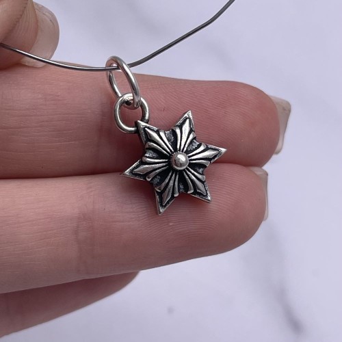 Подвеска, "Звезда"(двусторонняя), тайское серебро, размер 25,5х15,5 мм, цена за 1 шт.