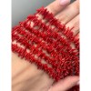 Каменные бусины, Коралл, красный, тонированный, Фриформы, Палочки, размер ~10х1,5 мм, длина нити 37 см