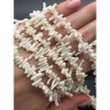 Каменные бусины, Коралл, белый, Фриформы, Палочки, размер ~11х3 мм, длина нити 39 см