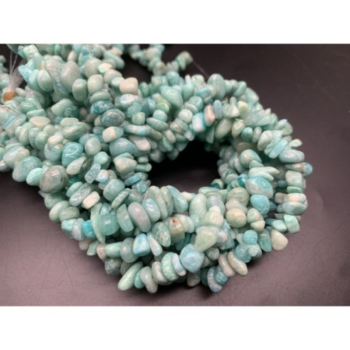 Каменные бусины, Амазонит, фриформы, 8х4 мм, длина нити 38 см