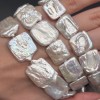 Каменные бусины, Жемчуг, барочный, люкс, размер 20х18 мм, длина нити 37 см