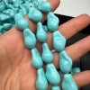 Жемчуг Майорка, искусственный, барочный, голубой, размер ~15х20 мм, цена за пару.