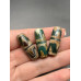 Бусина Дзи "330", Двойной клык, Агат, зелёный, тонированный, состаренный, кракле, 30х11 мм, цена за 1 бусину арт. 14868
