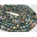 Каменные бусины, Яшма, зелёная, индийская, матовая, шарик гладкий 8 мм, длина нити 38 см арт. 16290