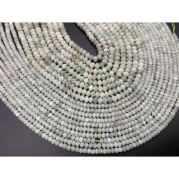 Каменные бусины, Нефрит Бирма, рондель огранка, 2х3 мм, длина нити 38 см