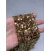 Каменные бусины, Гематит синтетический, золото, клевер, размер 6 мм, нить 38 см арт. 17163